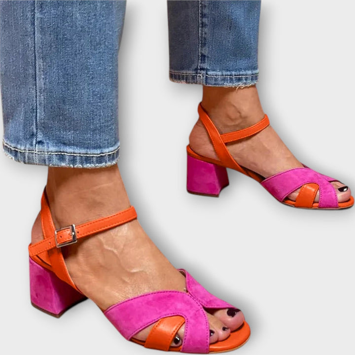 Mia | Sandalias de tacón cuadrado minimalista