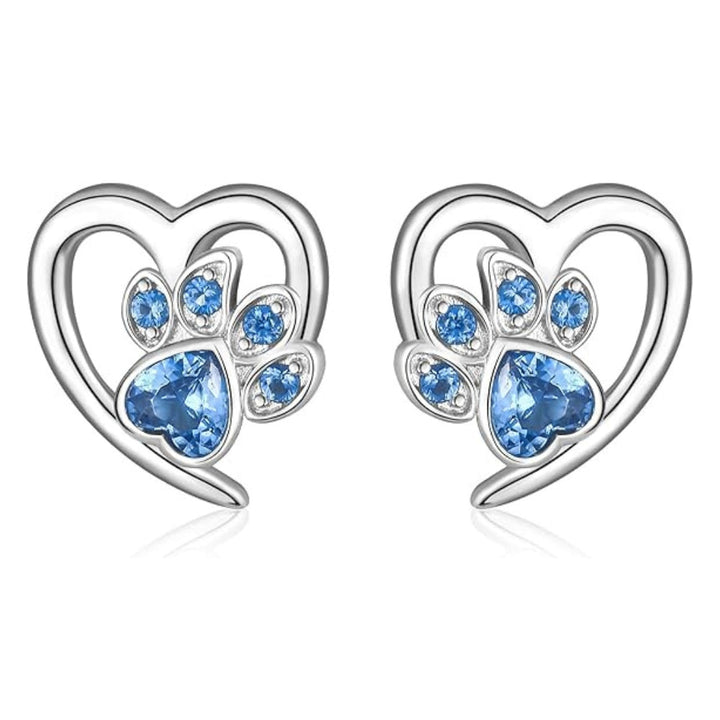 Pendientes de Patas y Corazón con Zirconia