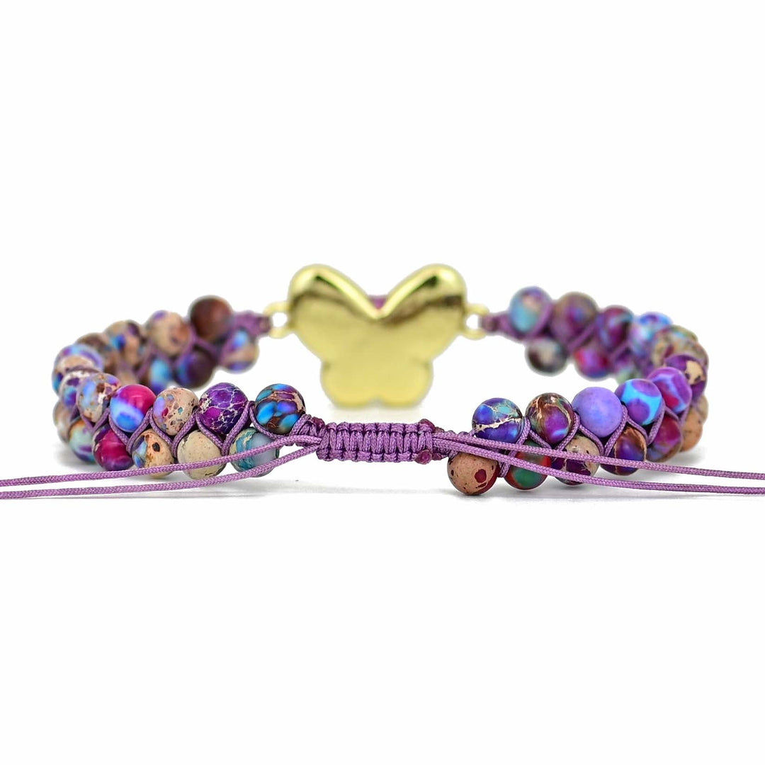 Pulsera de Mariposa de Ópalo Púrpura Druzy