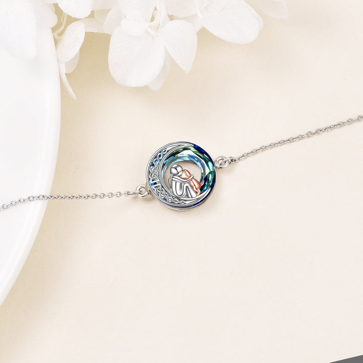 Pulsera Ajustable de Encanto de Perro de Plata Esterlina
