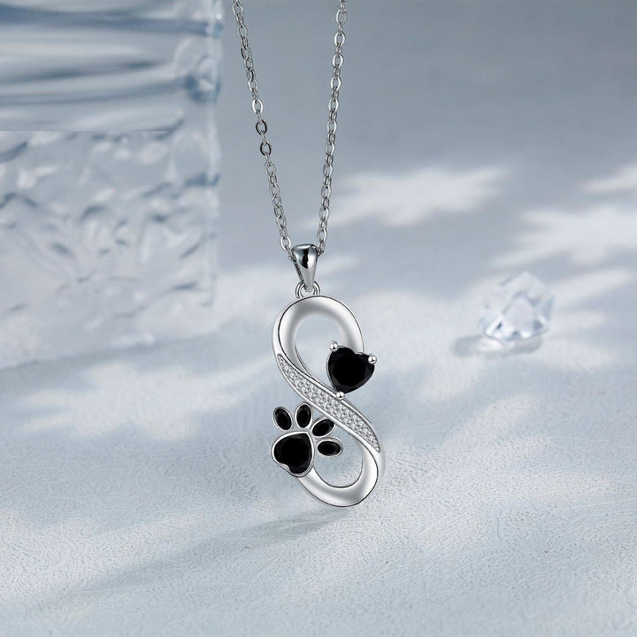 Collar con Símbolo Infinito Corazones Huella
