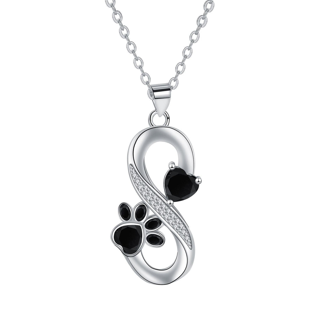 Collar con Símbolo Infinito Corazones Huella