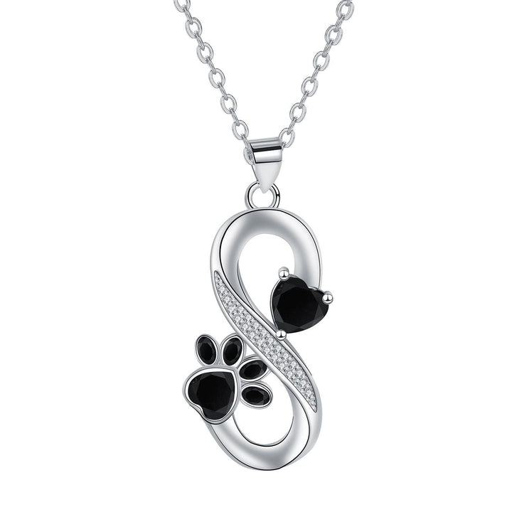 Collar con Símbolo Infinito Corazones Huella