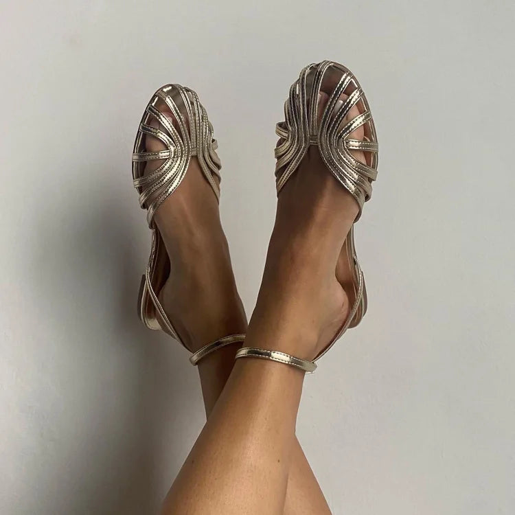 Virginia™ | Sandalias Joya Doradas