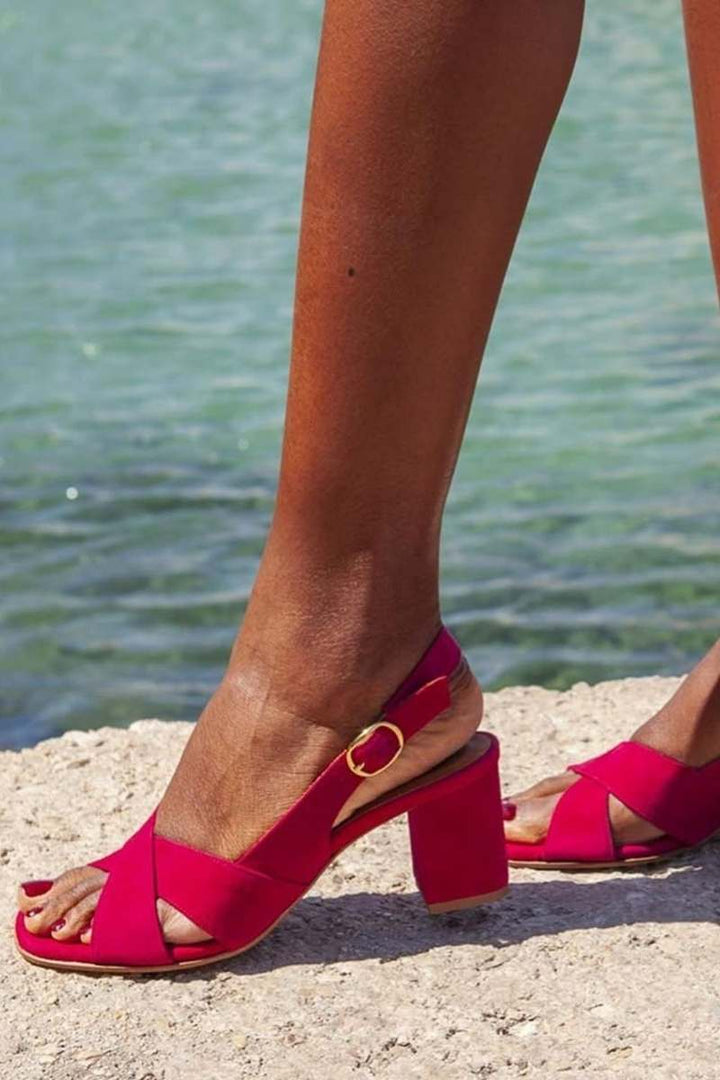Sandalias Celeste de Tacón Bloque