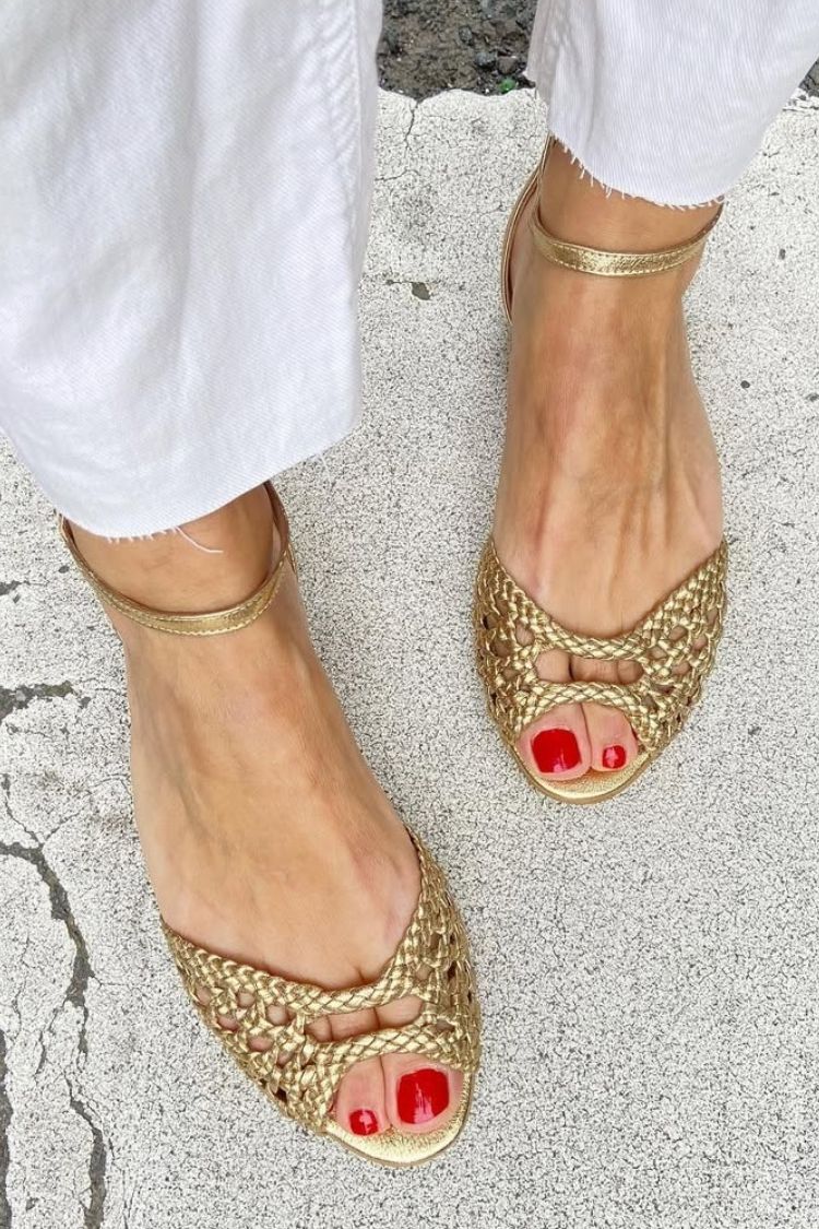 Isabel™ | Sandalias Trenzadas Doradas