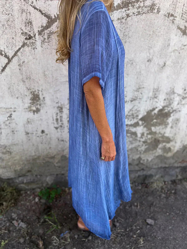 Marisol | Vestido maxi holgado con escote en V y caída fluida