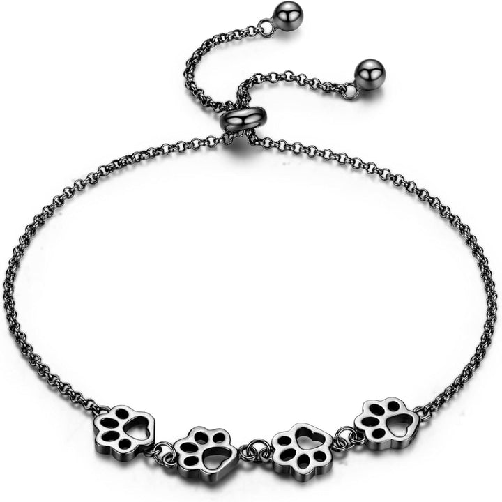 Pulsera de Huella de Patas de Plata de Ley – Ajuste Ajustable
