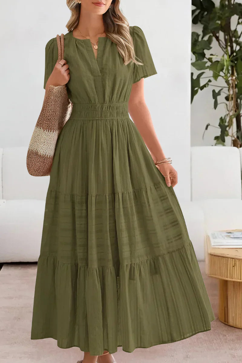 Emma | Vestido maxi con cintura fruncida