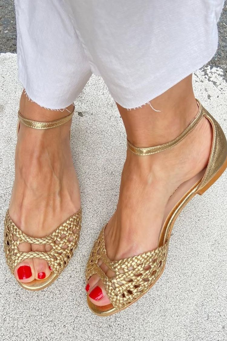 Isabel™ | Sandalias Trenzadas Doradas