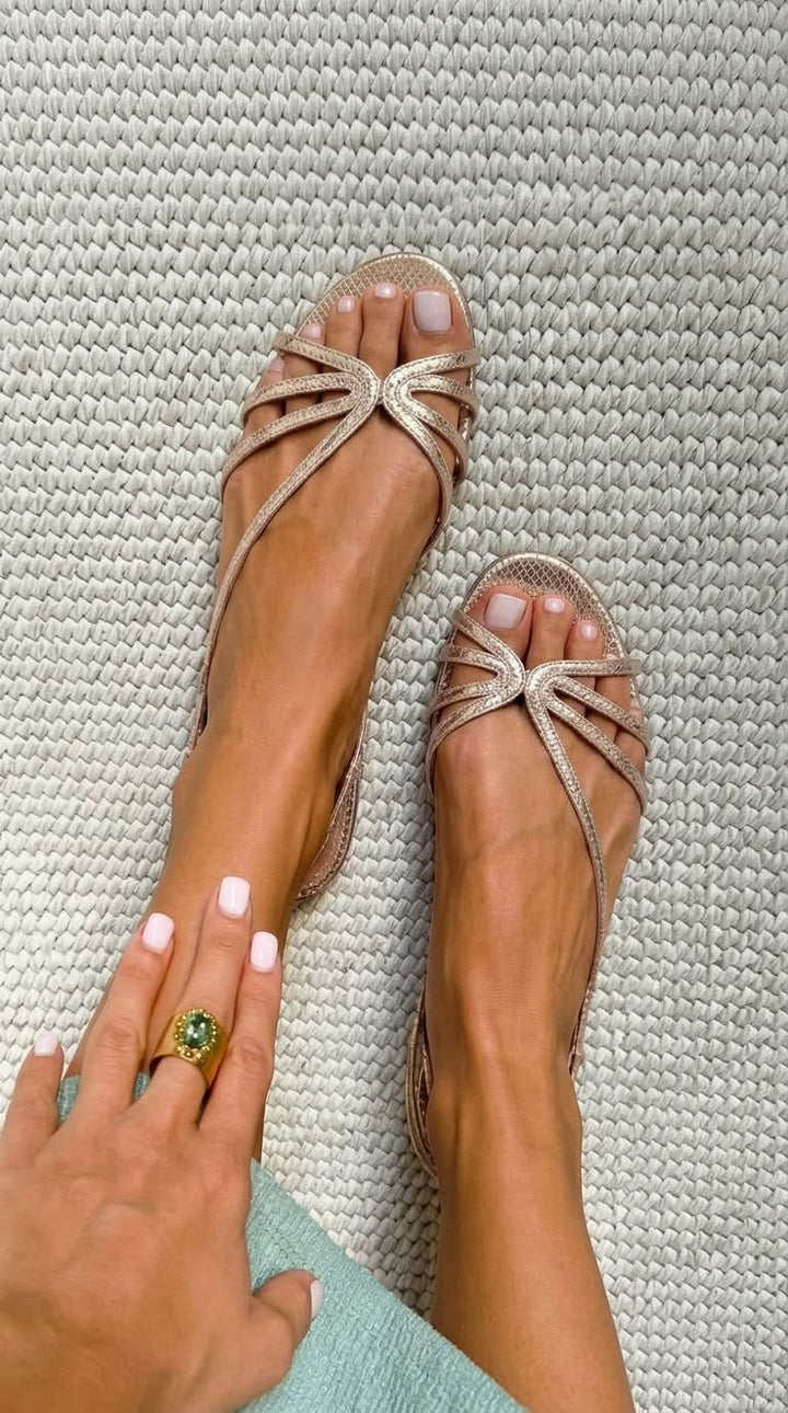 Ginevra™ | Sandalias Doradas de Elegancia Veraniega