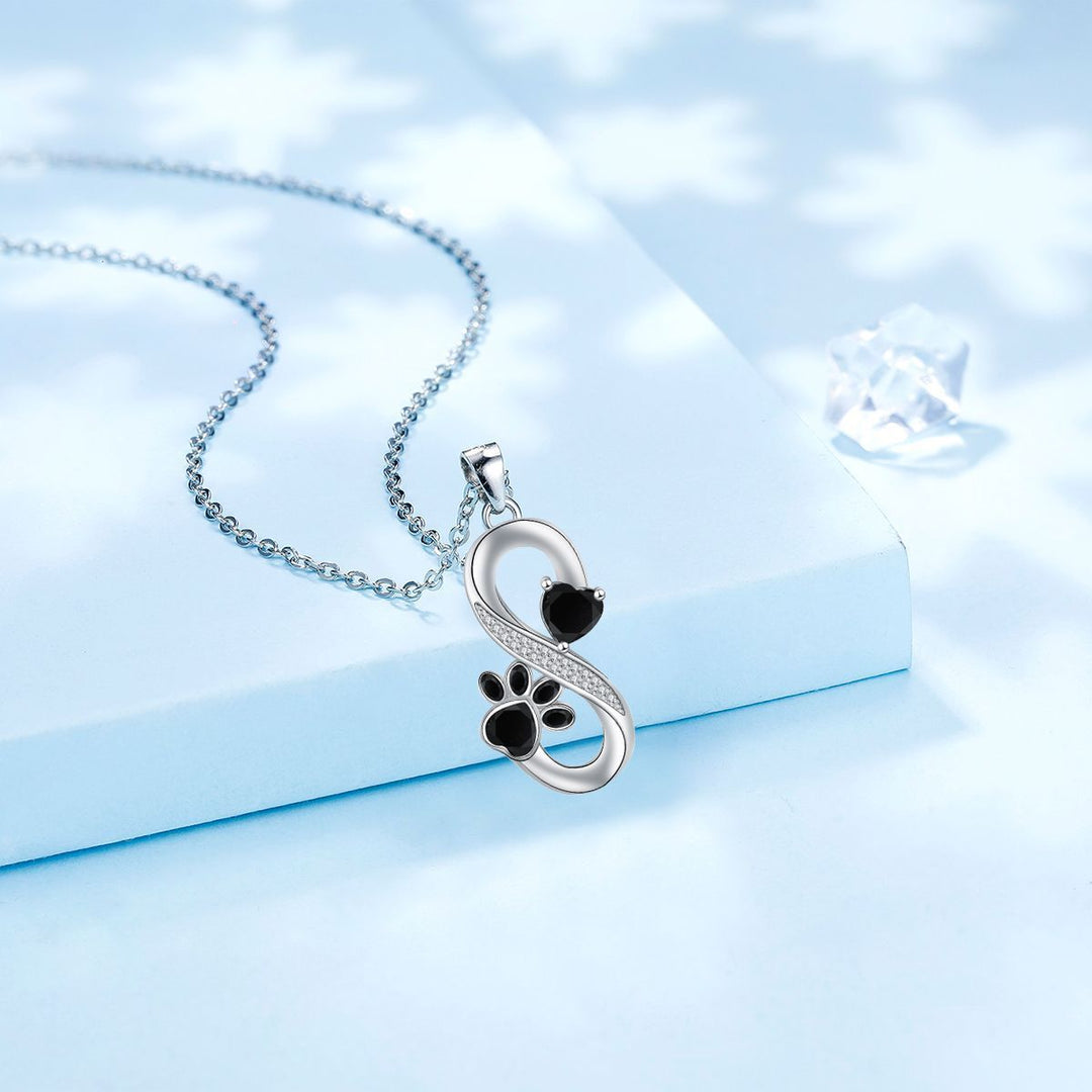 Collar con Símbolo Infinito Corazones Huella