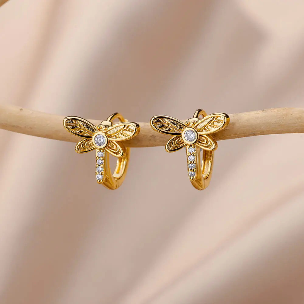 Pendientes de Aro de Cristal con Animales