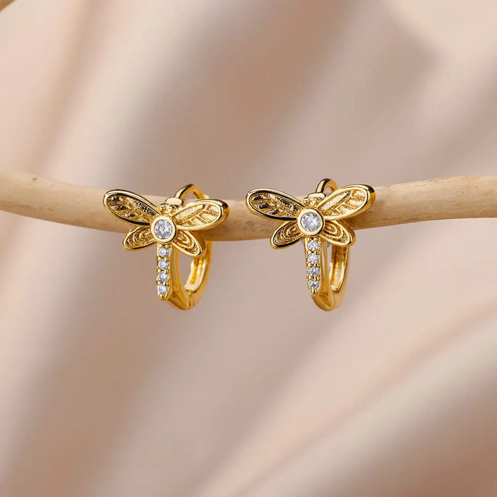 Pendientes de Aro de Cristal con Animales