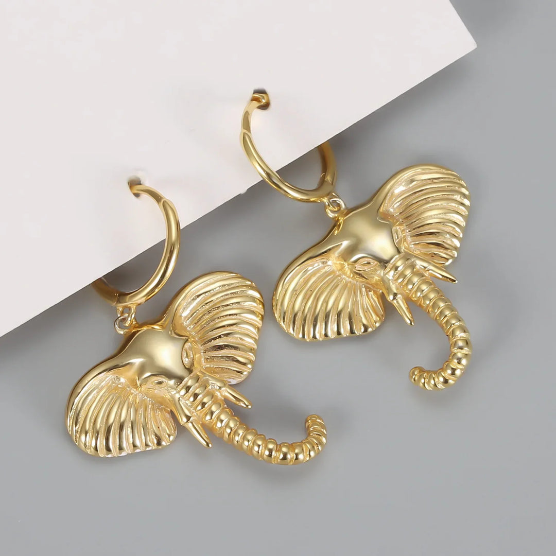 Pendientes de Aro con Charms de Elefante
