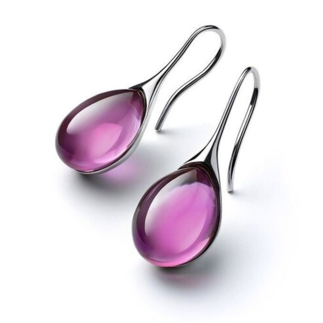 Clara | Pendientes colgantes chic con cristales y acabado plateado