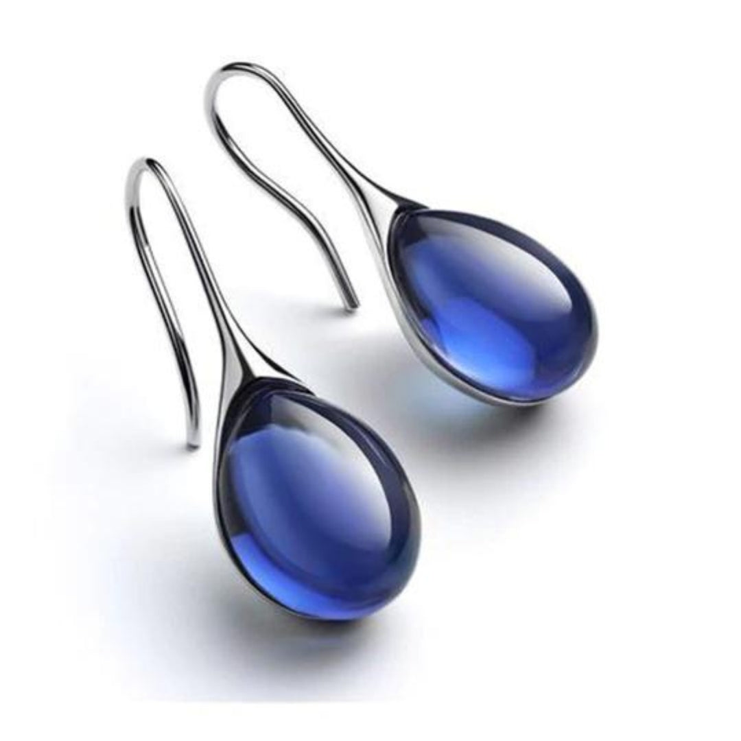 Clara | Pendientes colgantes chic con cristales y acabado plateado