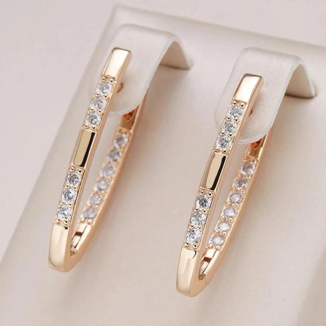 Coral | Pendientes sofisticados con piedras de zirconia