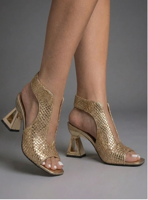 Silvana | Elegantes sandalias trenzadas de tacón estable