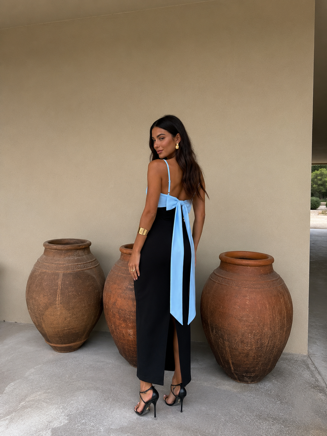 Joanna | Vestido en negro y azul