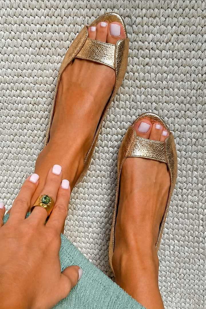 Adela™ | Sandalias Doradas Comfort Chic