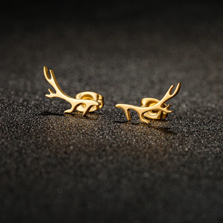 Pendientes de Stud de Cuerno de Ciervo
