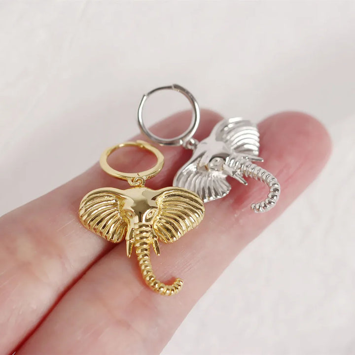 Pendientes de Aro con Charms de Elefante