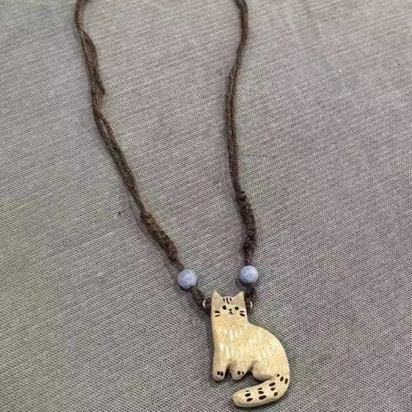 Collar de Colgante de Estrella de Gato Vintage