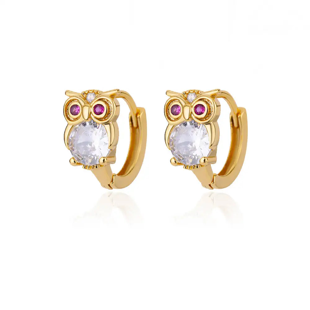Pendientes de Aro de Cristal con Animales