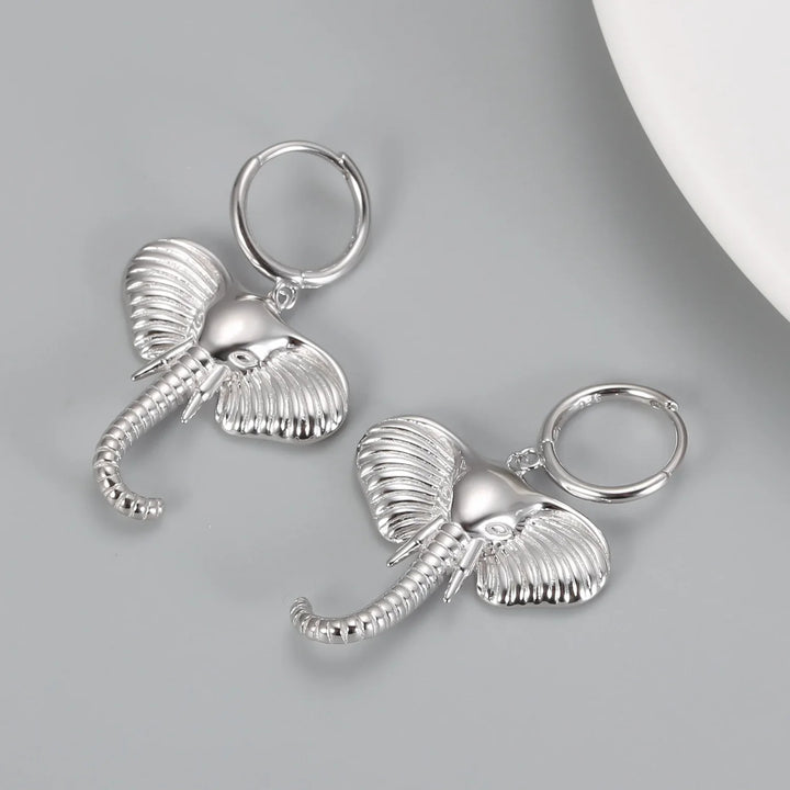 Pendientes de Aro con Charms de Elefante