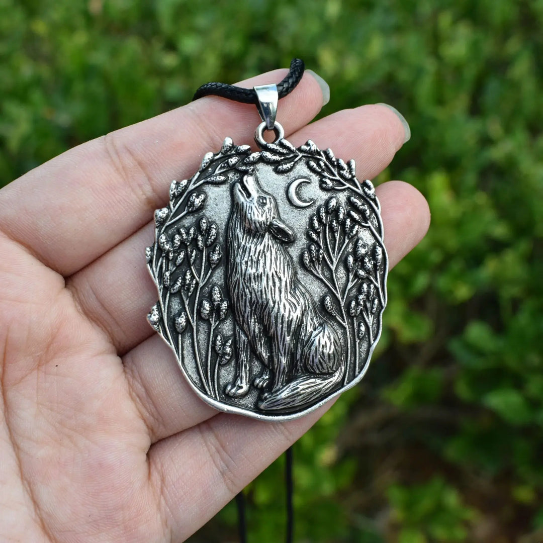 Colgante de Lobo Lunar Collar de Animal Espiritual