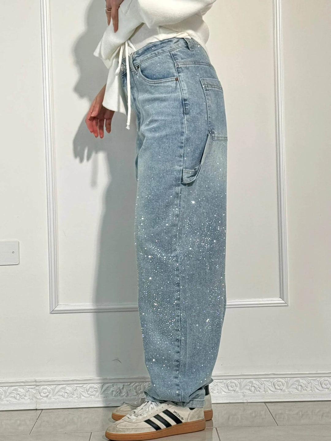 Nova | Jeans balloon con efecto brillante