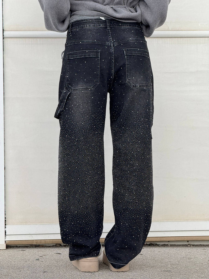 Nova | Jeans balloon con efecto brillante