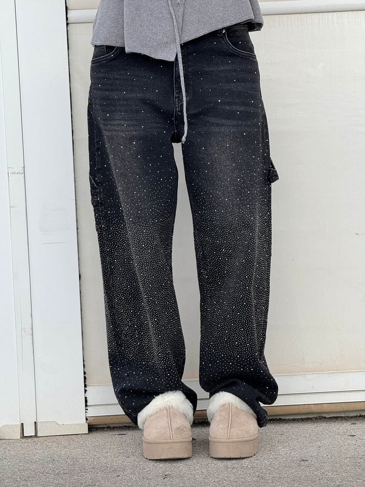 Nova | Jeans balloon con efecto brillante