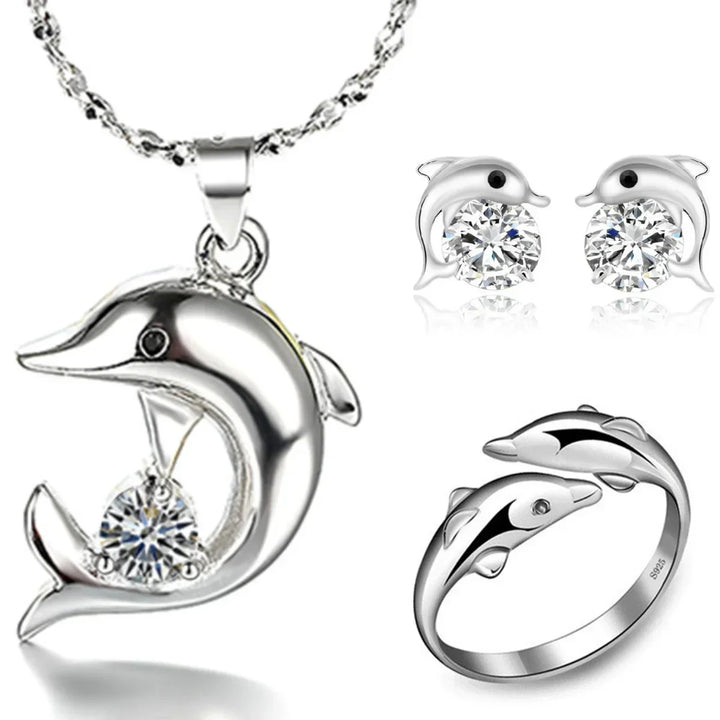 Colección de Joyería de Delfines de Plata Esterlina