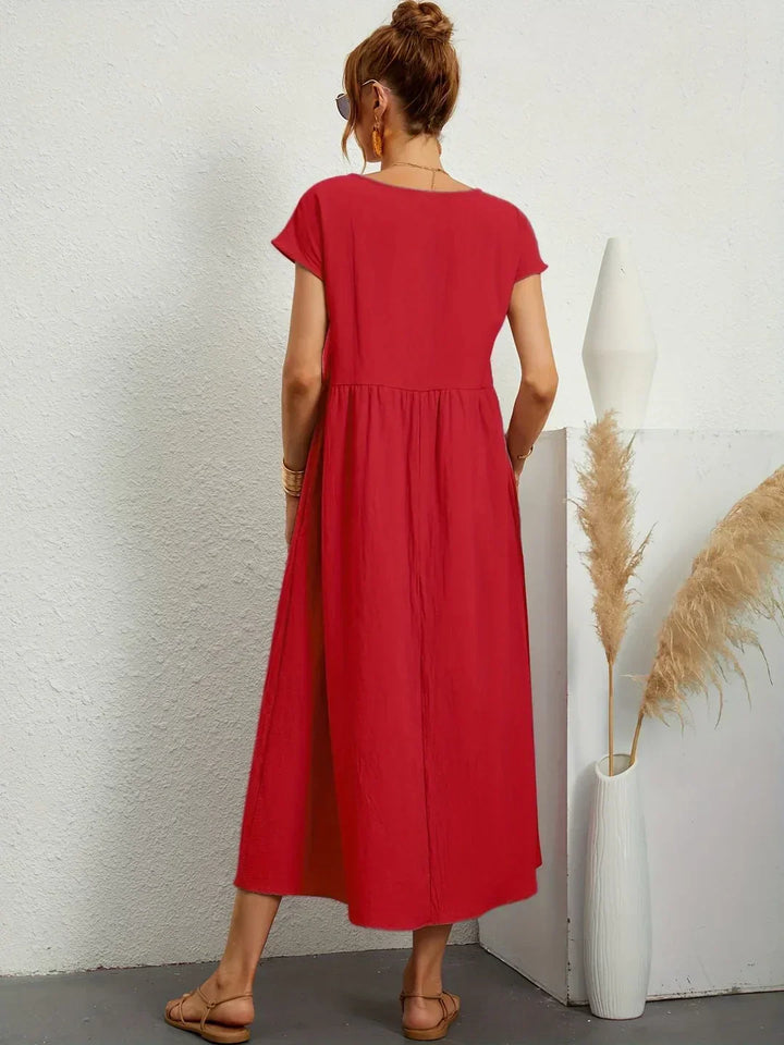Catalina | Vestido midi fluido de algodón y seda