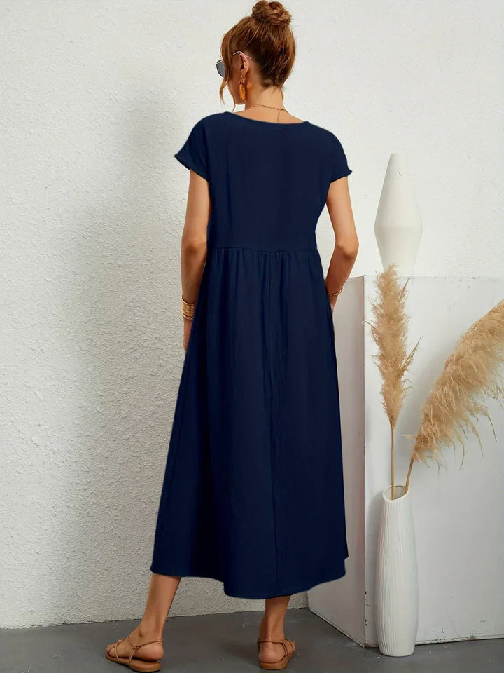 Catalina | Vestido midi fluido de algodón y seda