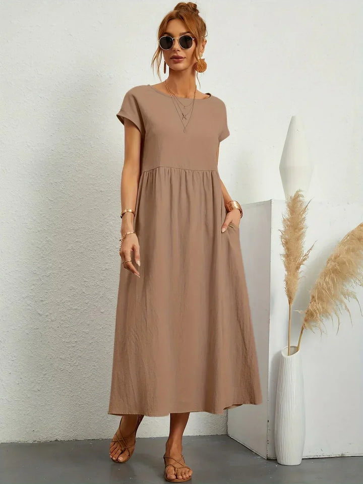 Catalina | Vestido midi fluido de algodón y seda