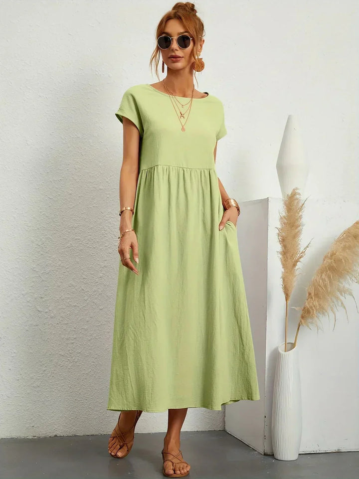 Catalina | Vestido midi fluido de algodón y seda