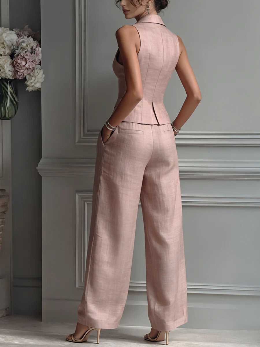 Carmen | Conjunto de lino de dos piezas con escote en V