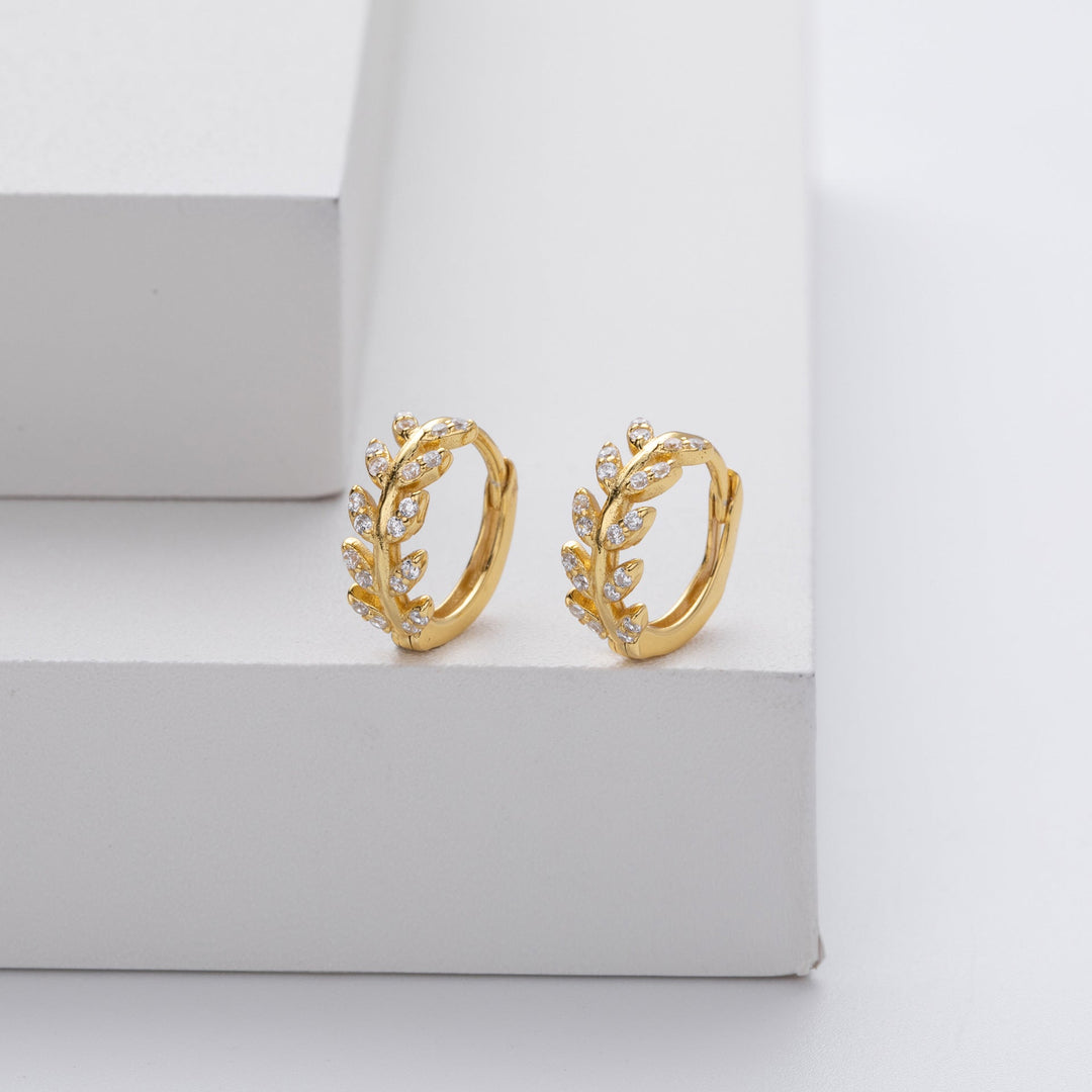Daniela | Pendientes en forma de hoja con acabado plateado