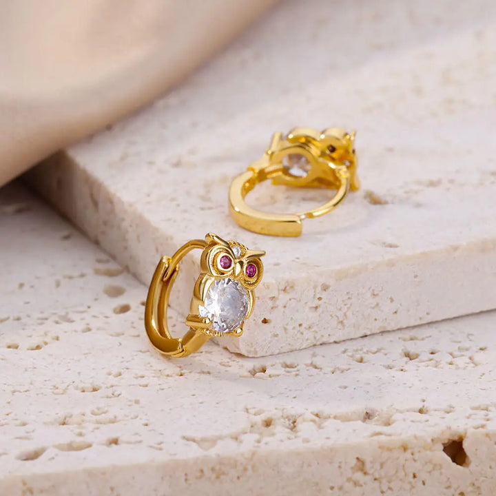 Pendientes de Aro de Cristal con Animales
