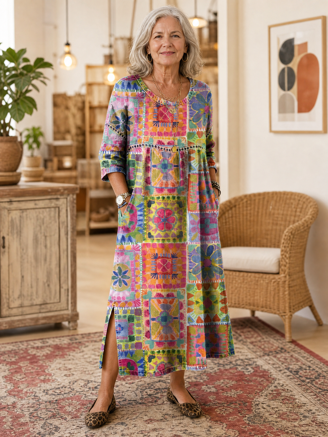 Pilar | Vestido de Estampado Étnico