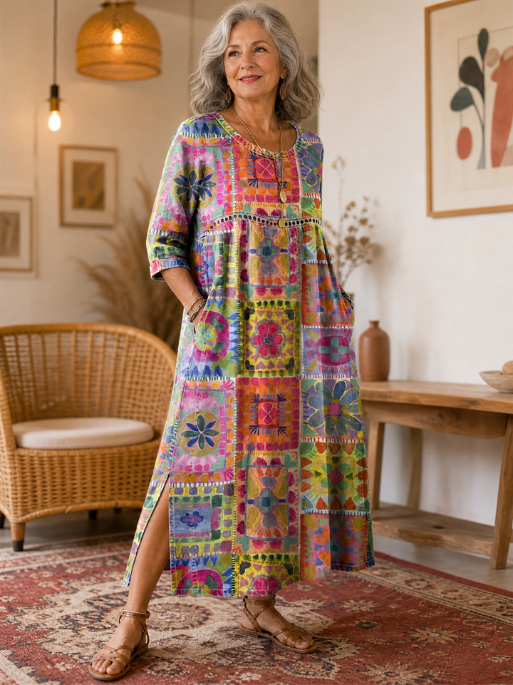 Pilar | Vestido de Estampado Étnico