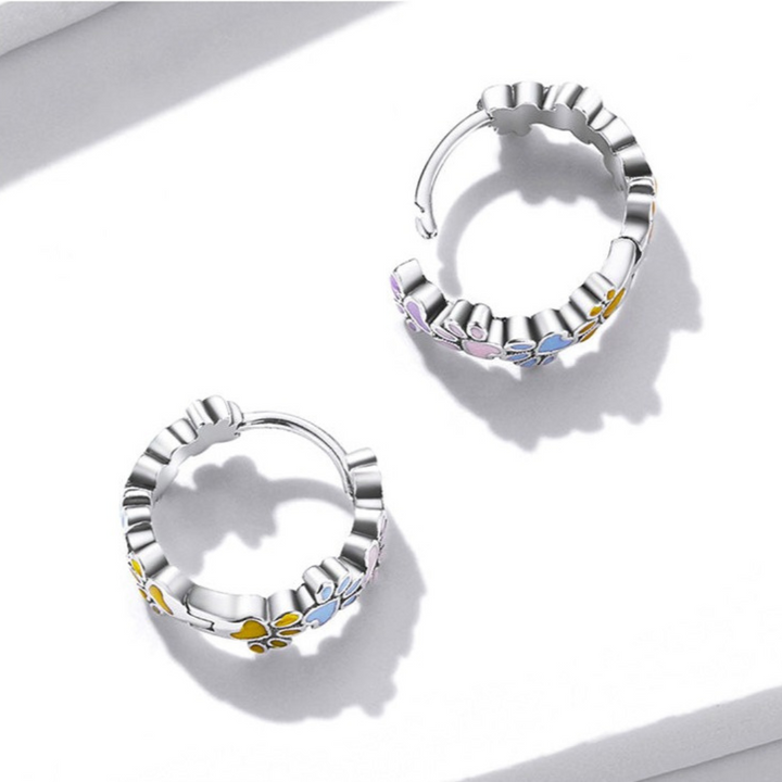 Aros de Patas Coloridas en Plata de Ley