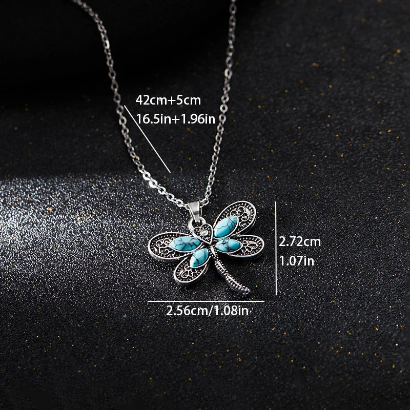Collar de Colgante de Plata con Sueños de Libélula