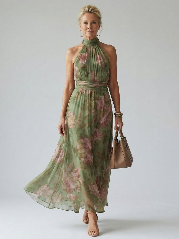 Livia™| Vestido maxi halter floral elegante