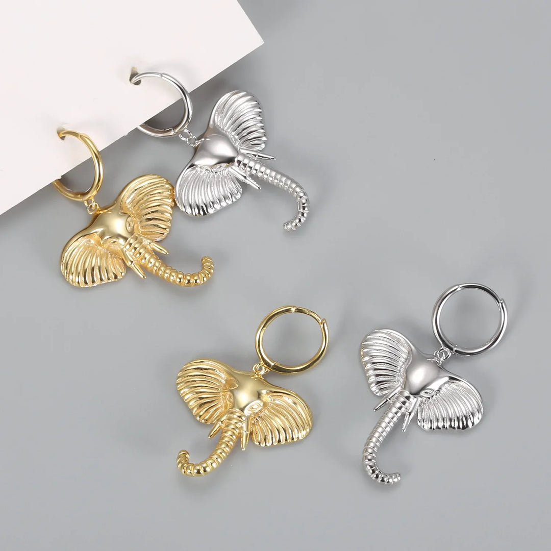Pendientes de Aro con Charms de Elefante