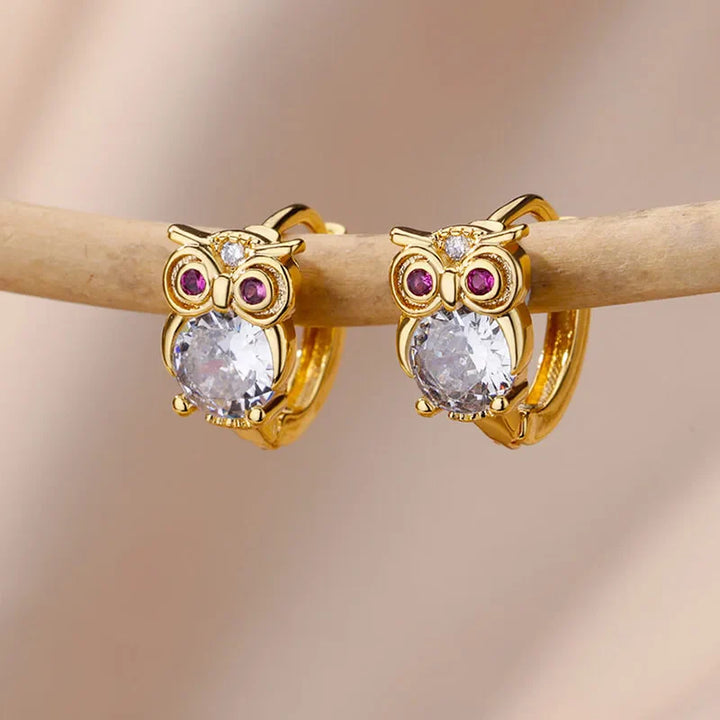 Pendientes de Aro de Cristal con Animales