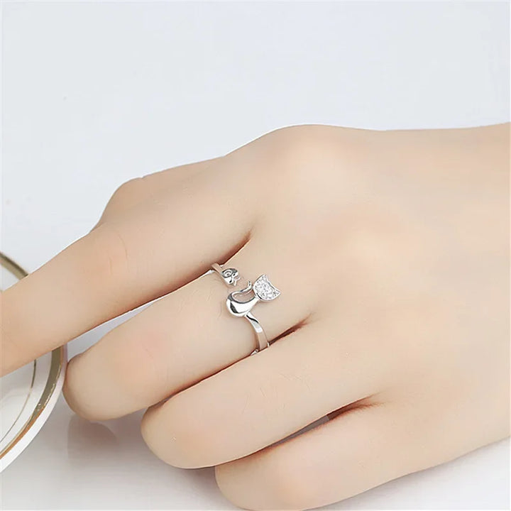 Anillo Abierto de Gato Lindo – Circonita